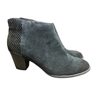 Vionic Bromley Black Suede Snakeskin Ankle Booties - Size 8.5